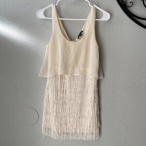 American Eagle Outfitters Ivory Fringe top  Tank Festival Boho Western size 0